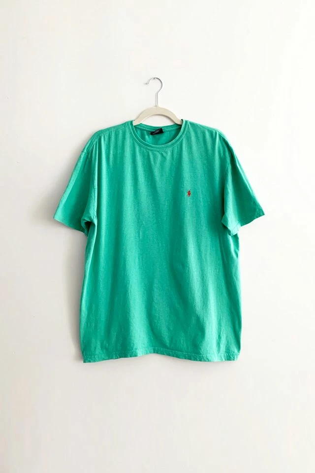 Promo ๐ Men's Vintage Polo Ralph Lauren Teal Solid Tee Green ๐