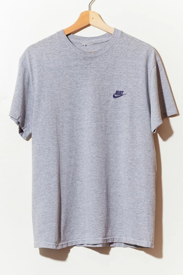 Buy ๐งจ Men's Vintage 1990s Nike Embroidered Swoosh Logo T-Shirt Grey ๐